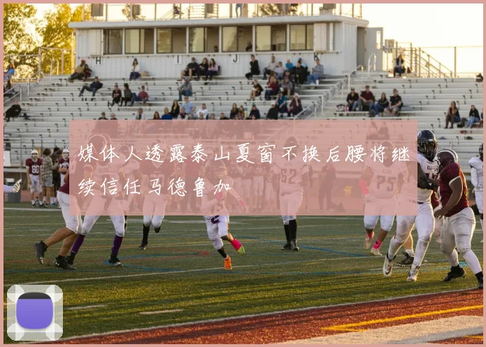 媒体人透露泰山夏窗不换后腰将继续信任马德鲁加